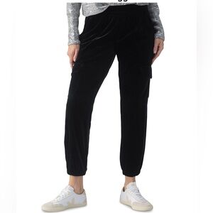 Sanctuary Black Relaxed Velvet Rebel Joggers